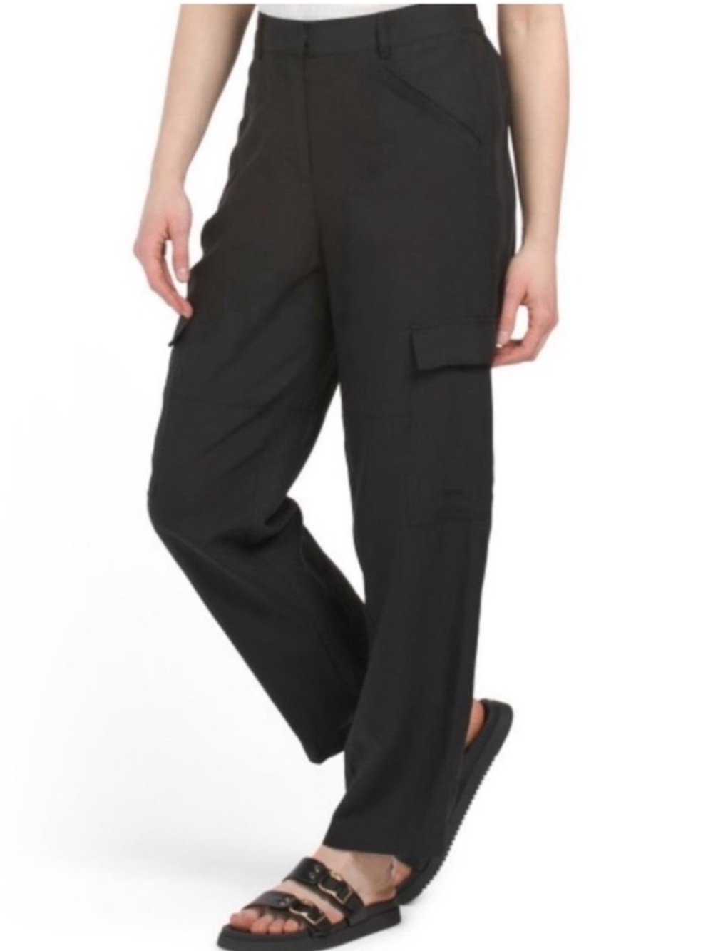 Kobi halperin Denny black straight leg utility linen blend cargo pants